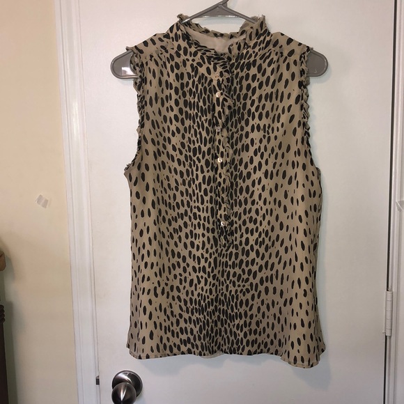 J. Crew Tops - J Crew silk animal cheetah print tank raw edges 12
